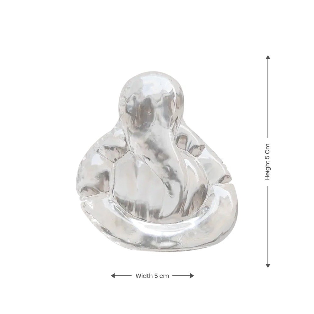 Transparent Glass Ganesha Idol – Feng Shui & Vastu Wealth Symbol thumbnail 3